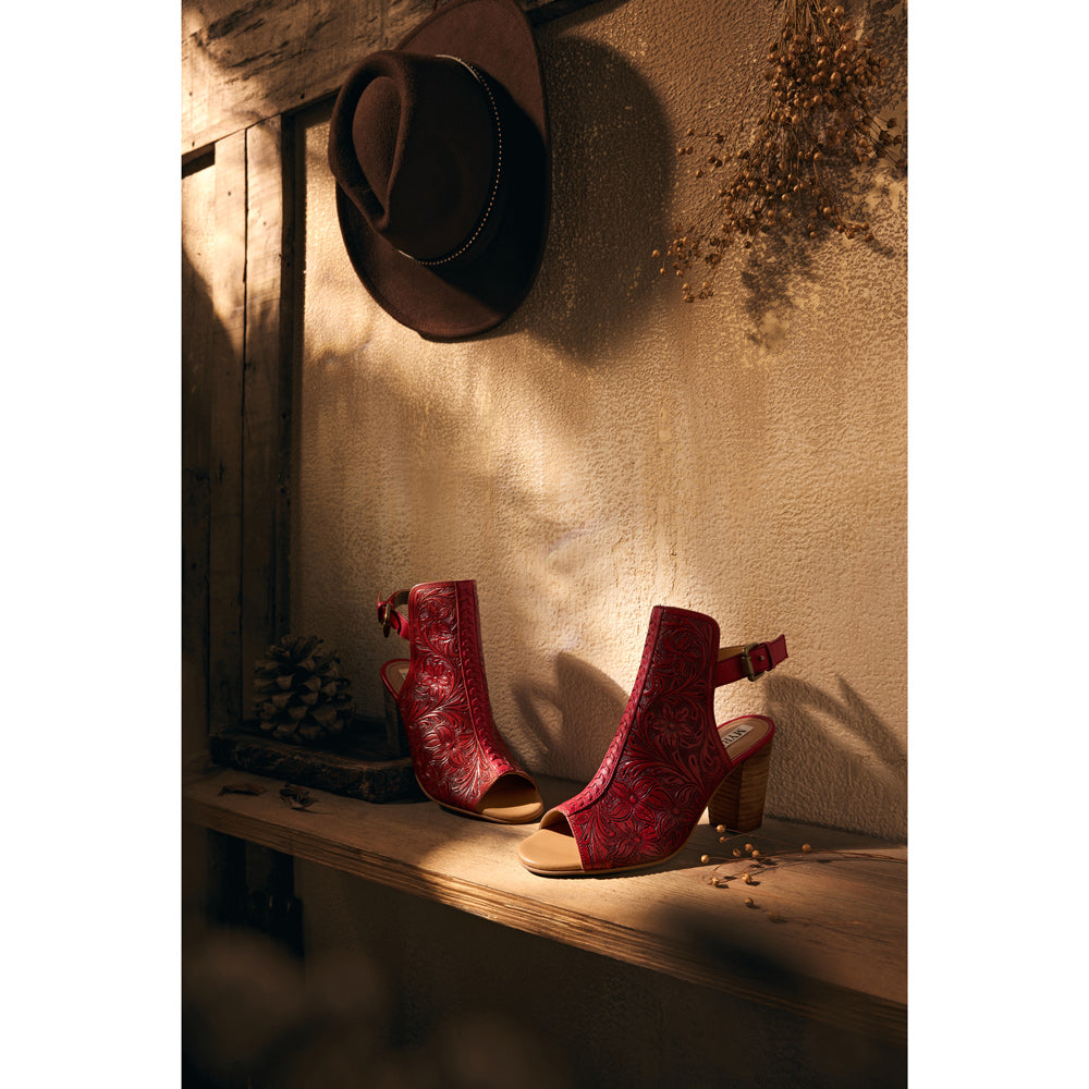 Myra Callandra Handtooled Cowgirl Boots for Women - Mid-Top Ankle Strap Western Boots for Bold Rodeo Adventures