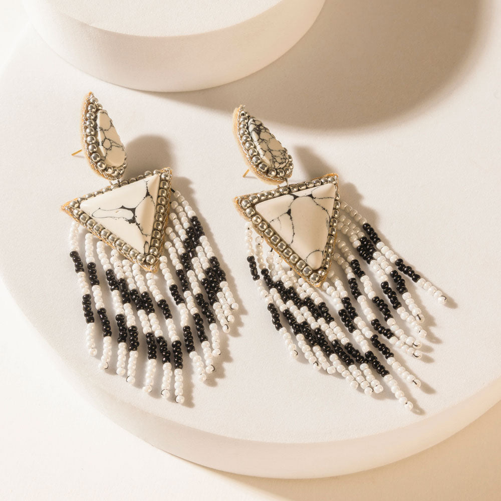 Myra Chevrun Wild Earrings in Salt & Smoke