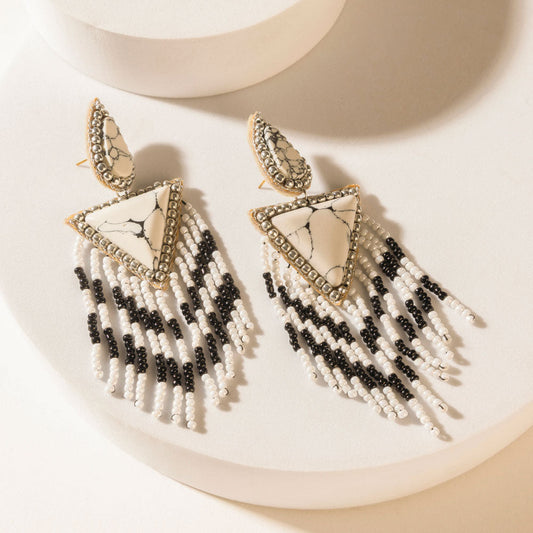Myra Chevrun Wild Earrings in Salt & Smoke