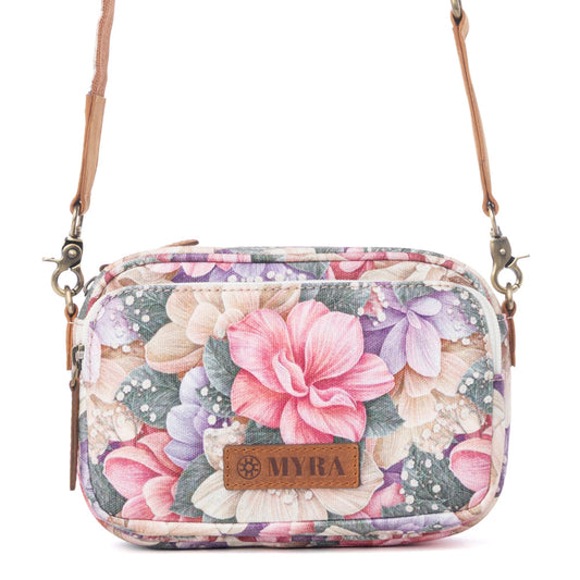 Myra Meadow Song Cotton & Leather Crossbody Bag in Meadow Blush