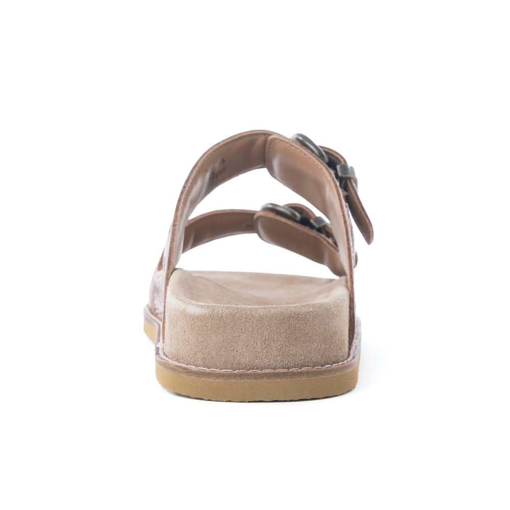 Myra Desert Fern Handtooled Leather Sandals in Autumn Tan